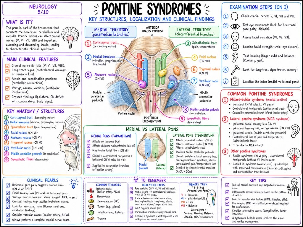 Pontine Syndromes: Key Structures, Localization & Clinical Findings